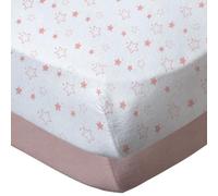 babyCalin - Set 2 lenzuola con angoli Stella/rosa 70x140x17 cm