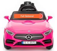 BabyCar Mercedes CLS 350 AMG | Macchina Elettrica per Bambini 12V con 2 Motori 25W | Auto Elettrica Per Bambini Telecomandata, Sedile in Pelle, Porte Apribili, MP3/USB | Licenza Ufficiale | Rosa