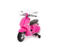 Babycar Vespa elettrica per Bambini 12 Volt Vespa per Bambini con acceleratore a Pedale e Accesso MP3 con luci e Suoni integrati (Rosa)