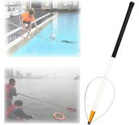 BABYCE Adjustable Teaching Swimming Pool Rescue Pole, Pool Rescue Safety Equipment, 4.5 5.5 6.5m Long, Portable Fiberglass Pool Poles for Drowning Swimmers(White,L-4.5m(14.7ft))