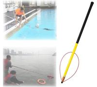 BABYCE Adjustable Teaching Swimming Pool Rescue Pole, Pool Rescue Safety Equipment, 4.5 5.5 6.5m Long, Portable Fiberglass Pool Poles for Drowning Swimmers(Yellow,L-4.5m(14.7ft))
