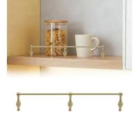 BABYCE Decorative Replacement Tipping Rails, Brass Railing for Kitchen Shelves, Shelf Guard Rod Kit for Bookshelf Divider, Guard Fence Bar Set(Brass B,18in/46cm)