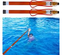 BABYCE Professional Multi-Use Pool Safety Hook, Commercial Pool Rescue Pole for Swimming Pool, Telescoping/Lightweight Emergency Life-Saving Equipment, Easy to Store & Use(Orange-Pack of 2,14.8ft)