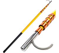 BABYCE Swimming Pool Aluminum Telescopic Swimming Pool Pole with Safety Hook, Professional 4 5 6 M Long Multi-Use Rescue Life Hook, Water Parks Emergency Life-Saving Equipment(Yellow-Black,5 m)