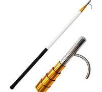 BABYCE Swimming Pool Aluminum Telescopic Swimming Pool Pole with Safety Hook, Professional 4 5 6 M Long Multi-Use Rescue Life Hook, Water Parks Emergency Life-Saving Equipment(Black-White,5 m)