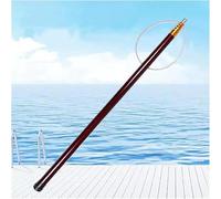 BABYCE Telescopic Rescue Salvage Rod with Hook, Brown Swimming Pool Pole for Specialised Emergency Rescue, Fiberglass Lifesaving Pole for Beaches Yachts Lakes Pools(177.2in/4.5m/14.8ft)
