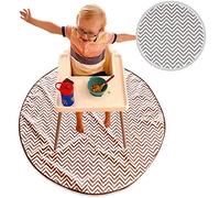 Babycurls - Tappetino grande per seggiolone da 130 cm, impermeabile e antiscivolo, per catturare il cibo da bambini e bambini disordinati a tempo di alimentazione - grigio Chevron