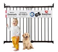 BabyDan FlexiFit, 67-105,5 cm, Cancelletto estensibile e flessibile per scale/cancello per bambini, metallo, nero, Made in Denmark - (Cancelletto per animali)
