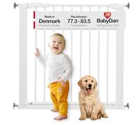 BabyDan Perfect Close, Cancelletto per scale a pressione, 77,3-83,5 cm, Cancelletto per bambini, bianco, Made in Denmark - (Cancelletto per animali domestici)