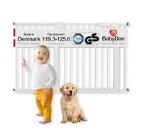 BabyDan Swing Shut, Montato a Pressione Cancello per Scale, 77,3-97,1 cm, Cancelletto per Bambini/Cancelletto di Sicurezza, Bianco, Made in Denmark - (Cancelletto per Animali/Cancelletto per Cani)