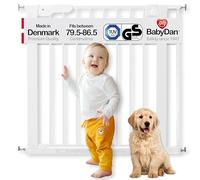 BabyDan Premier, Cancelletto a pressione per scale, 79,5-86. 5 cm, Cancelletto per bambini, Metallo, Bianco, Made in Denmark - (Cancelletto per animali)