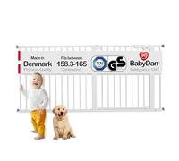 BabyDan Premier, Cancelletto extra largo a pressione, 158,3-165 cm, Cancelletto per bambini, Metallo, Bianco, Made in Denmark - (Cancelletto per animali/cane)