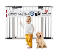 BabyDan Premier, Cancelletto per scale a pressione, 105,5-112. 8 cm, Cancelletto per bambini, metallo, argento, Made in Denmark - (Cancelletto per animali domestici)