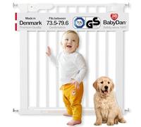 Baby Dan - Cancelletto di Sicurezza True Pressure, Colore Bianco, 73.5cm - 79.6cm (Max With Separate Extensions 119.3cm)