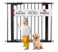 BabyDan Premier, cancello per scale extra largo, 132,5-138,7 cm, cancello di sicurezza, in metallo, nero, prodotto in Danimarca - (cancello per animali domestici/cancello per cani)