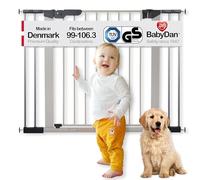 BabyDan Premier, Cancelletto per scale a pressione, 99-106,3 cm, Cancelletto per bambini, metallo, argento, Made in Denmark - (Cancelletto per animali/cane)