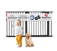 BabyDan Premier, cancello di sicurezza extra largo per scale, 132,5-138,7 cm, in metallo, bianco, prodotto in Danimarca, (cancello per animali domestici/cancello per cani)