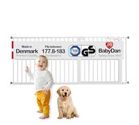 BabyDan Premier, Cancelletto per scale extra largo a pressione, 177. 8-183 cm, Cancelletto per bambini, Metallo, Bianco, Made in Denmark - (Cancelletto per animali/cane)