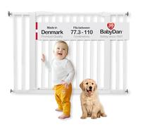 BabyDan Swing Shut, Cancelletto a pressione per scale, 77. 3-110 cm, Cancelletto per bambini, bianco, Made in Denmark - (Cancelletto per animali domestici)