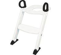 BabyDan Potty - Sedile per WC antiscivolo, robusto (fino a 75 kg), include sgabello pieghevole per WC altezza 36-43 cm, senza PVC, colore: Bianco
