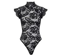 Babydoll Teddy Body da donna con scollo a V profondo sexy lingerie da donna per il sesso reggicalze biancheria intima sexy da donna set lingerie sexy lingerie da donna, Nero , XL