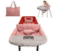 Babyezz Copertura per carrello della spesa, per bebè, super morbida, per seggiolone, ristorante, portatile e lavabile in lavatrice, adatta per Sam's, Walmart, Costco (pois rosa)