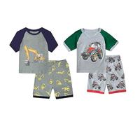 Babyfashion Pigiama Pantaloncini 2 Pezzi di Trattore Rosso ECC Sia Par Bambino Sia per Ragazzo Sono 100% di Cotone(da 2 Anni Fino a 11 Anni)(Trattore/Carrello elevatore,8-9 Anni)