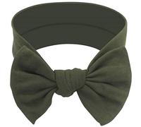 BABYGIZ Fasce per capelli per neonata, in cotone, fatte a mano, con fiocco, accessori per capelli, verde kaki, 1 pezzo (confezione da 1)