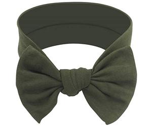 BABYGIZ Fasce per capelli per neonata, in cotone, fatte a mano, con fiocco, accessori per capelli, verde kaki, 1 pezzo (confezione da 1)