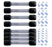 BABYGO Blocca Cassetti per Bambini (10 Serrature + 2 Chiavi + 8 Paraspigoli) Chiusure Sicurezza Bambini ; Chiudi Cassetti Bambini Serratura Magnetica (Nero, Cinghia di sicurezza)