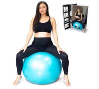 BABYGO® Palla da parto per gravidanza, maternità, travaglio e yoga + il nostro libro di 100 pagine per gravidanza, esercizi, piano di nascita e recupero, materiale ecologico anti-scoppio (turchese, 75