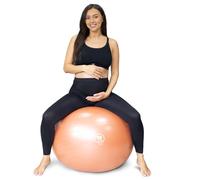 BABYGO® Palla da parto per gravidanza, maternità, travaglio e yoga + il nostro libro di gravidanza da 100 pagine, esercizio, piano di nascita e recupero (Terracotta, 65cm)