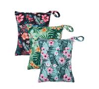 babygoal Confezione da 3 sacchetti impermeabili da viaggio per pannolini, spiaggia, piscina, palestra, costumi da bagno, conservazione degli alimenti e vestiti bagnati, design hawaiano