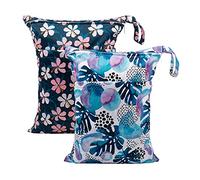 Babygoe, borsa bagnata per pannolini in tessuto, lavabile, borsa da viaggio, spiaggia, piscina, palestra, per costumi da bagno e vestiti bagnati, con due tasche con cerniera LN01