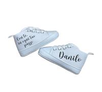 BABYJART® Scarpine Neonato Personalizzate con Nome o Frase | Scarpe per Neonati 0-12 Mesi | Idea Regalo Nascita, Baby Shower e Gender Reveal