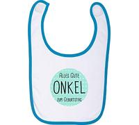 Babylatz - Bavaglino con scritta"Alles Gute zum Geburtstag Onkel, Latz Sabberlatz", con logo"Puller Party"