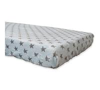 Babyline BACOESCE70 - Lenzuolo in Coralina Invernale Ipermorbido, Traspirante e Anallergico, Angoli gommati Regolabile (Stella Celeste, Culla 70x140) Unisex