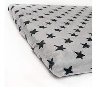Babyline BACOESNEMINIR - Lenzuolo in Coralina Inverno, Ipermorbido, Traspirante e Anallergico, Angoli gommati, Regolabile (Stelle Nere, Mini culla 50x80), Mini culla 50x80, Unisex