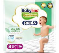 Babylino Premium Pants, Pannolini a mutandina Taglia 8 con filtrante ULTRA SOFT, Extra Extra Large (20+kg), 26 Unità