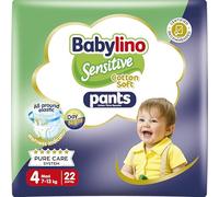Babylino Sensitive Cotton Soft Pannolini Mutandina Taglia 4, Pants Maxi (7-13kg), 22 Unità