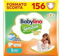 Babylino Sensitive Cotton Soft, Pannolini Neonato Taglia 1, Newborn (2-5Kg), 156 Unità