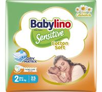 Babylino Sensitive Cotton Soft, Pannolini Neonato Taglia 2, Mini (3-6K