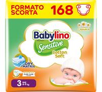 Babylino Sensitive Cotton Soft, Pannolini Taglia 3, Midi (4-9kg), 168