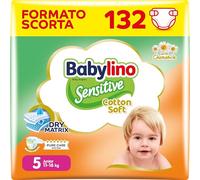 Babylino Sensitive Cotton Soft, Pannolini Taglia 5, Junior (11-16kg), 132 Unità