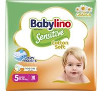 Babylino Sensitive Cotton Soft, Pannolini Taglia 5, Junior (11-16kg),