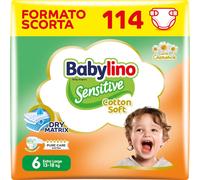 Babylino Sensitive Cotton Soft, Pannolini Taglia 6, Extra Large (15-30