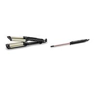 Babyliss C260E Easy Waves, Triferro Beach Waves Con Rivestimento In Ceramic Titanium, Nero & C449E Ferro Arricciacapelli Professionale Diametro 10 Mm, Rosa Nero