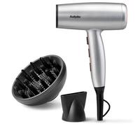 BaByliss Cosmos Phon Capelli Leggero - Diffusore per Asciugacapelli, Potente ed Elegante da 2100W, Ionico Anti-Crespo, 3 Impostazioni di Calore e 2 di Velocità, Argento, D580DE