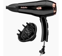 BaByliss Asciugacapelli con cavo retrattile, 2000W Phon Capelli Professionale, funzione ionica anti-crespo, 3 impostazioni di calore - 2 velocità, Nero, D373E