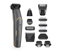 BaByliss MT987E Multi-Trimmer Graphite Precision 12 in 1, Cordless, Testina di precisione, Testina corpo, Testina barba, Testina naso/orecchie, Testina rasatura